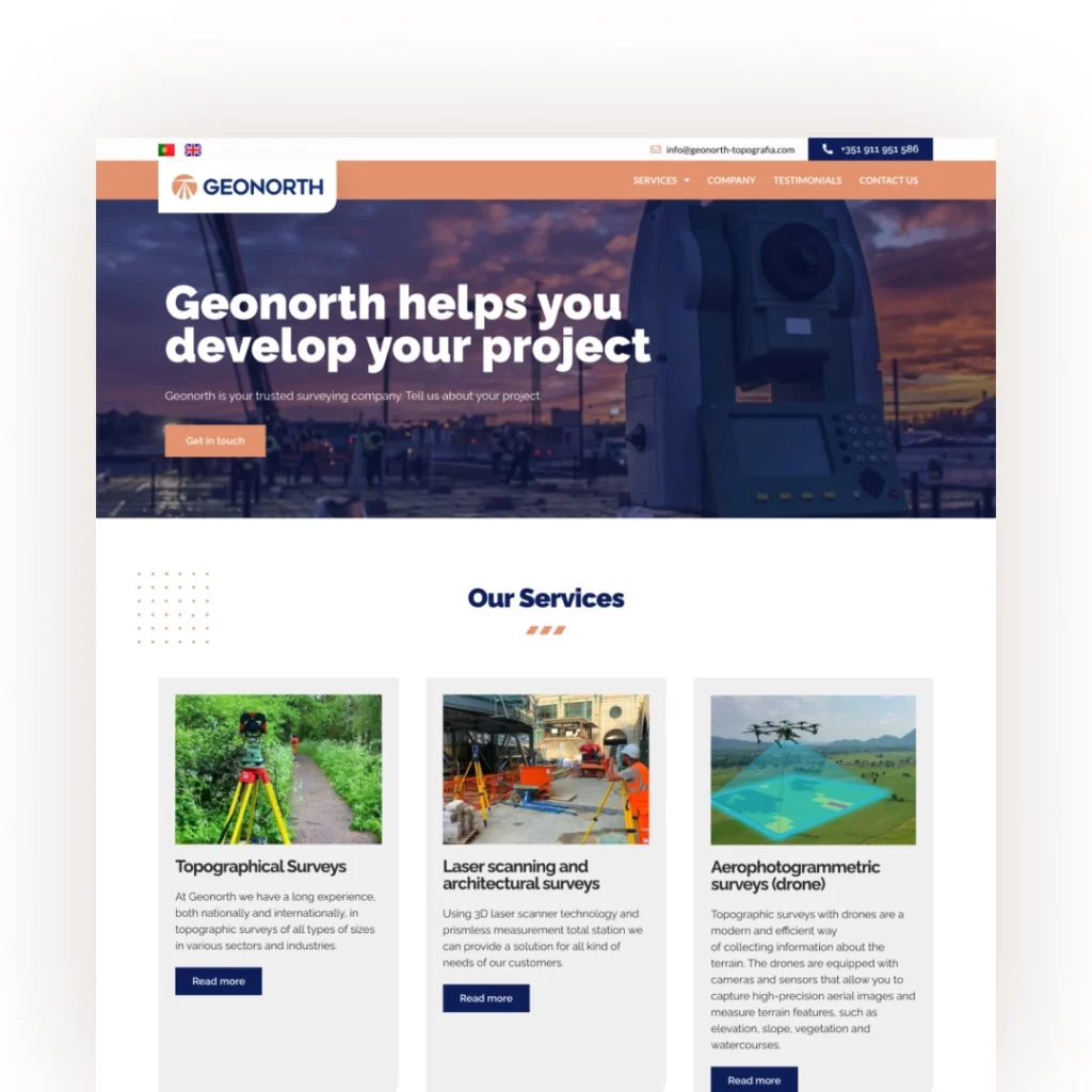 Website design for Topographic Survey Company