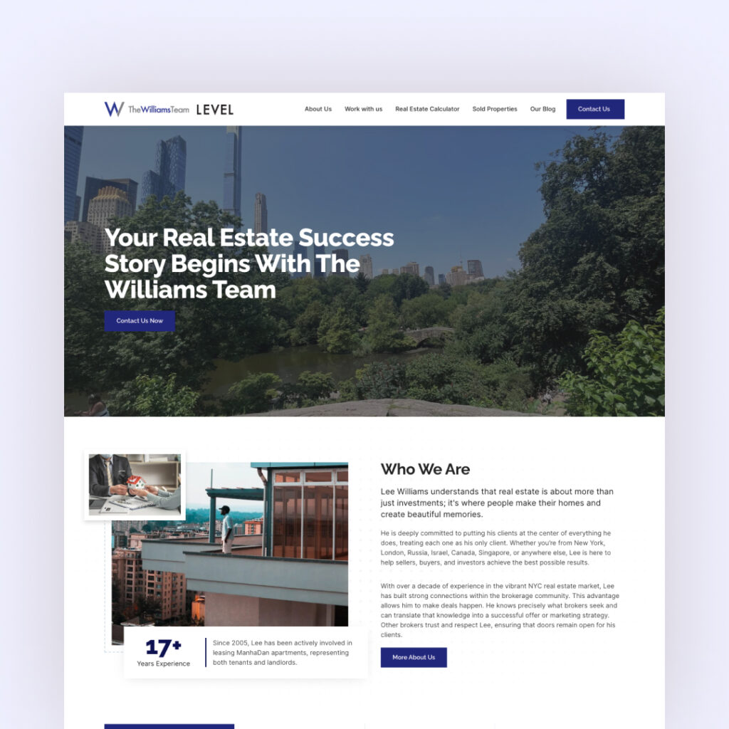 New york real estate website design